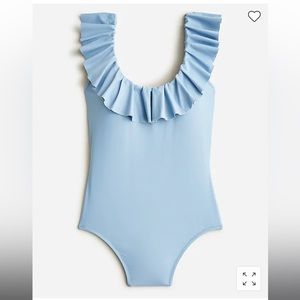 NWT J Crew ruffle scoopback swimsuit, blue mist